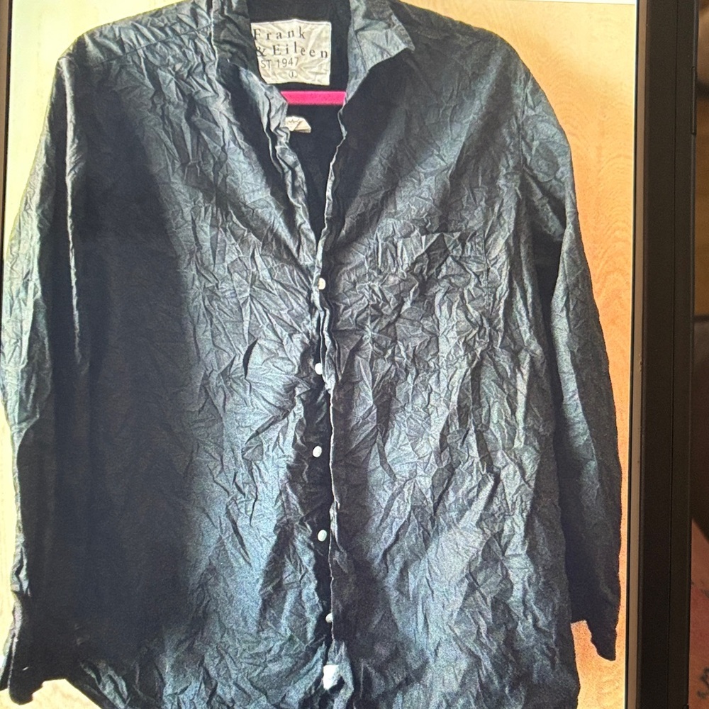 Frank & Eileen Charcoal black Button-Up Shirt size L